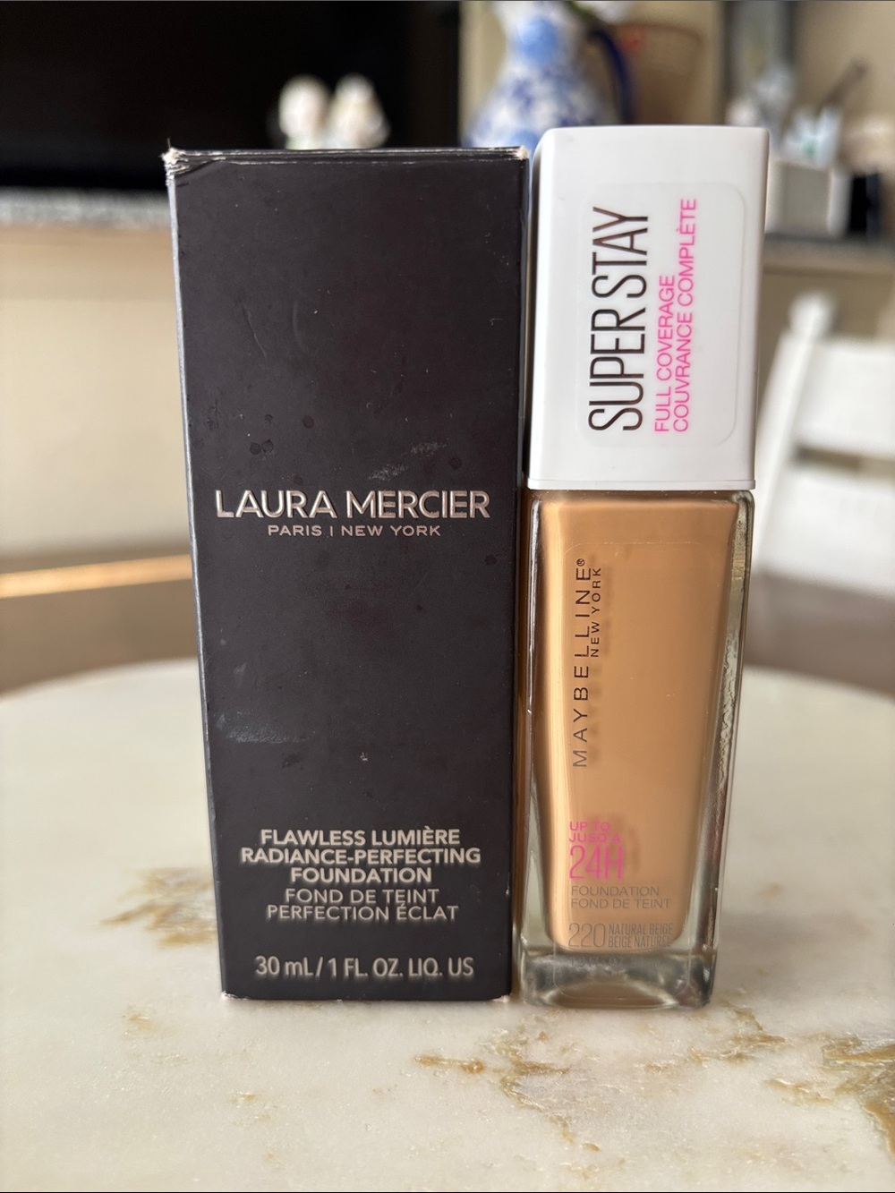 Laura Mercier Flawless Radiance 2N2 + Maybelline SuperStay 220 Foundation Bundle